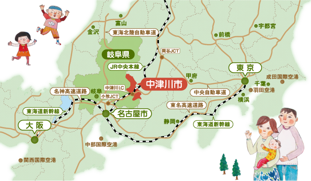 中津川市地図